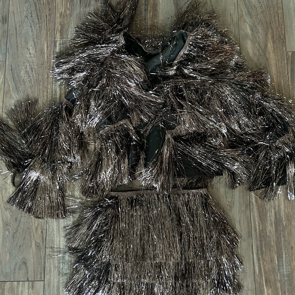 Nasty gal fringe jacket and shorts set size 0 - Picture 2 of 6